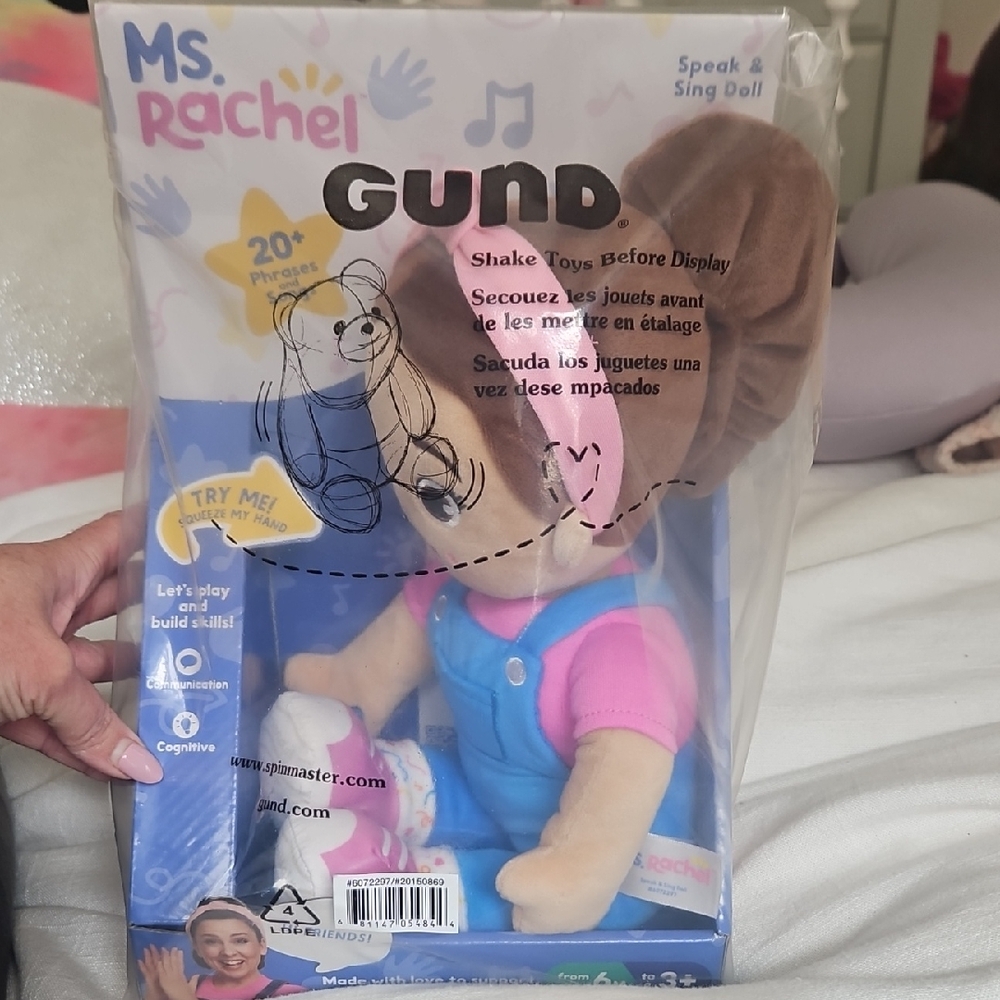 GUND Ms. Rachel Speak & Sing Doll - Blue and Brown